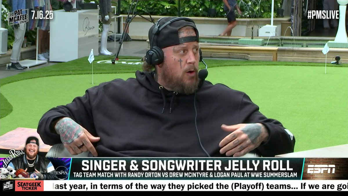 .Jelly Roll reflects on how WWE compares to life on tour and what wrestling has meant to his journey 💪 (via Pat McAfee)