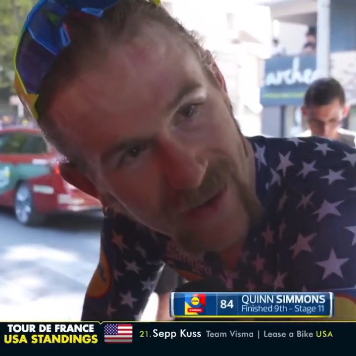 Quinn Simmons (Quinn Simmons) keeps putting on a show at the Tour de France. 🇺🇸👏 #TDF2025