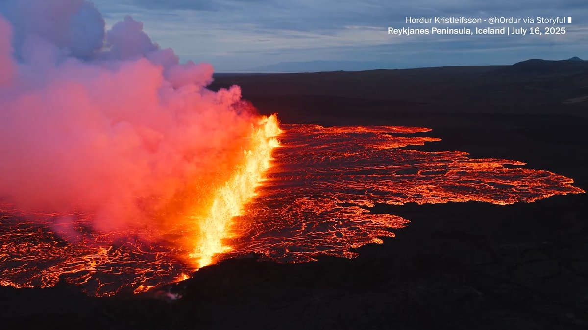 A volcano in southwestern Iceland erupted early Wednesday in a spectacular show of spewing lava and glowing magma, marking the 12th eruption on the Reykjanes Peninsula since 2021.