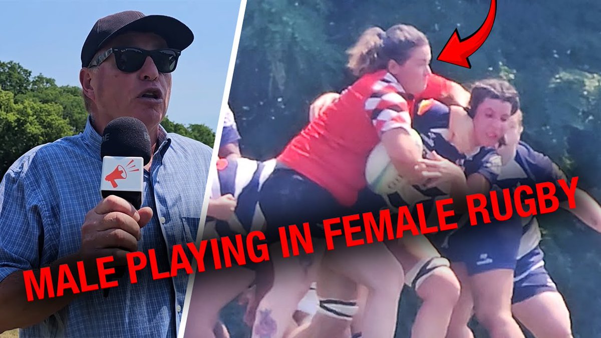 Trans rugby player confronted as teammates launch into tirades Holy Ash Davis! Meet “Chloe” Yorg. Like Mr. Davis, Mr. Yorg is another biological male playing rugby for a female team! Also like Davis, Yorg is injuring opposing female players… A source in the Ontario rugby community recently tipped off Rebel News that there’s yet more gender-bending shenanigans happening on the rugby pitch. Which is to say, we have come across another female rugby team, the Scarborough Aces, that have a not-so-secret weapon on the roster: namely, a man. Astute viewers may recall that Rebel News exposed a similar scandal two years ago in Fergus, Ont. That’s when we discovered that the Fergus Highlanders women’s team also had a man on the roster, Tommy “Ash” Davis. It was baffling. For starters, this is a violation of World Rugby rules. Indeed, five years ago, the sport’s international governing body was ahead of transanity by declaring that men are forbidden to play against women for obvious reasons. Yet, Canada would appear to be a woke island onto itself in which anything goes thanks to the unholy trinity of diversity, equity, and inclusion. When we scrummed Ash Davis two years ago on the pitch, he retreated into the arms of his female teammates. Ah, poor thing! As for those teammates who weren’t consoling this man, they were screaming hysterically on the field. Two of them actually started crying! Madness… Well, last Saturday, it was déjà vu all over again when Rebel News visited Eglinton Flats in Toronto. Which is to say, the exact same scenario played out: Mr. Yorg refused to answer questions as he sought “protection” with some of his female teammates. Those who weren’t consoling the man were – you guessed it – acting hysterically. It get worse: the coach of the opposing team, the Toronto Nomads, also came to Yorg’s defence! This man, who refused to give his name, called Rebel News staffers “bigots”. How weird is that? Standing up for the health and safety of real women is a form of bigotry? Indeed, we would argue those who allow men to play rugby against women are misogynists. Regardless, the Nomads’ coach was not concerned that his team was A. blown out by the Aces; and B., that one of his players, #6, required medical attention after being brutally tackled by Yorg. Notably, we couldn’t help but notice that the jerseys of the Nomads display the so-called pride progress flag. Now, why would that be – unless this woke rugby club is all-in when it comes to catering to transanity in the name of inclusion. Indeed, it would appear that this sport in Ontario has been infiltrated by members of the Rainbow Mafia. Check out his communique that Rugby Ontario issued last month: “Hey Rugby Ontario Community! Happy Pride Month! This month, we’re working with the 2SLGBTQ+ clubs in our community to create posts highlighting their accomplishments, and sharing their stories with everyone. Rugby Ontario is committed to creating safe and inclusive spaces in rugby, so we’re proud to share Sensitivity Training for Queer & Trans Inclusion in Rugby a training session presented by the Rainbow Griffins! The Rainbow Griffins is an all-inclusive club based in Toronto. They are committed to building a rugby culture that’s safe, inclusive, and empowering for all – on and off the pitch. This training session is for referees, players, coaches, club executives, and volunteers. This session offers sensitivity training focused on queer and transgender inclusion in our sport.” Alas, the crux of the matter is this: allowing biological males to compete with females is NOT safe. In fact, allowing this travesty to occur makes a full-contact sport like rugby inherently unsafe for the real women who play it. And in the department of there’s plenty of blame to go around, we must ask: where are the feminists? Where is mama and papa bear? And what of the players themselves? This trans garbage ends tomorrow if all the real women on the pitch took a knee and defaulted. But, as we saw with the gals in Fergus and Toronto, these young ladies are hopelessly indoctrinated. They really do believe that “trans women are real women.” And thus, the question arises: how much longer will it be before ALL female rugby teams are stocked by male losers who were unable to make the men’s team? Stay tuned for more with David Menzies.
