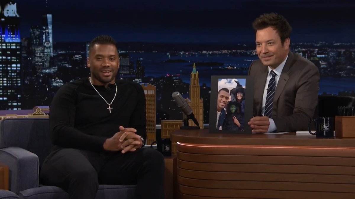 .Russell Wilson & Ciara had a Wicked: For Good-themed birthday party for their daughter! #FallonTonight