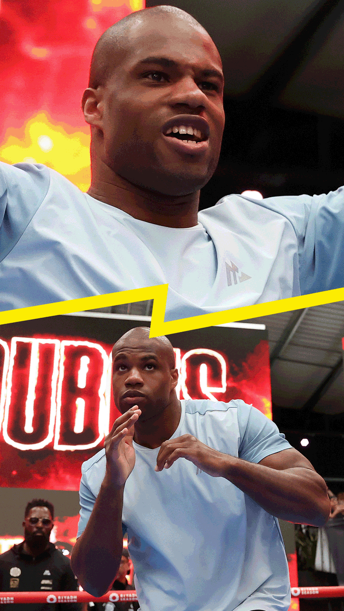 A fired up Daniel Dubois shows off his power and delivers a war cry to Oleksandr Usyk 😤 #UsykDubois2