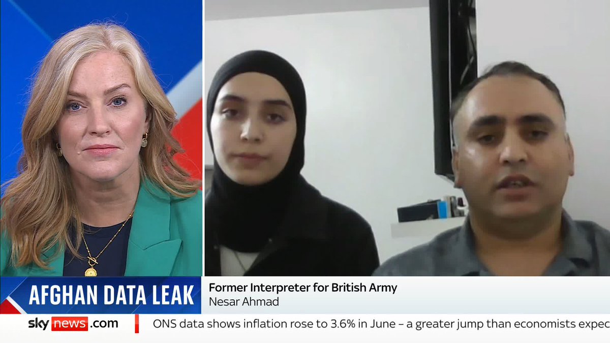 "It's totally shameful for the Ministry of Defence." Nesar Ahmad, a former interpreter for the British Army, talks to Sarah-Jane Mee about how his family was affected by a leak which saw the names of 19,000 Afghans who worked with UK forces exposed. #SJUK