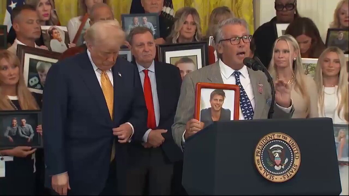 Michigan father Greg Swan, who lost his son to opioids: "Thank you, Mr. President, for stopping the border crossings, full stop, mic drop." "It was amazing what you did. We were being gaslit, &amp; you came and lit a fire to that story, &amp; we're a lot safer for of it."