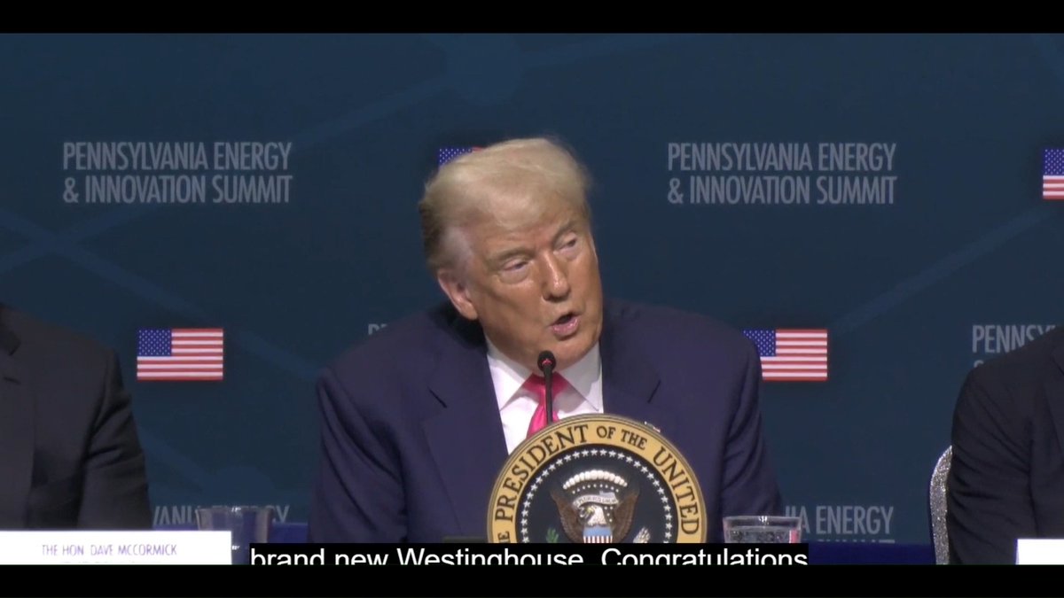 Thank you, President Donald J. Trump Donald J. Trump, for your support yesterday at the Energy Summit and Expo in Pittsburgh. We are ready to deliver on your Executive Orders to begin building 10 new large reactors in the U.S. by 2030. The White House