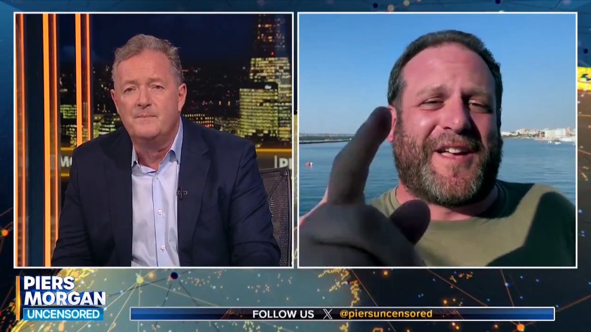 "Greta has more honesty and courage in her heart than you'll ever have!" Jacob Berger lashes out as his interview with Piers Morgan while aboard the latest Gaza Freedom Flotilla comes to an end. 📺 Piers Morgan