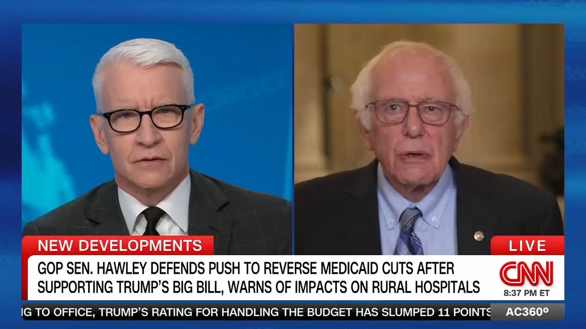 "The reconciliation bill is, in my view... the most disastrous piece of legislation in the modern history of our country, and I'm not exaggerating": Sen. Bernie Sanders weighs in on President Trump's signature tax and domestic policy bill.
