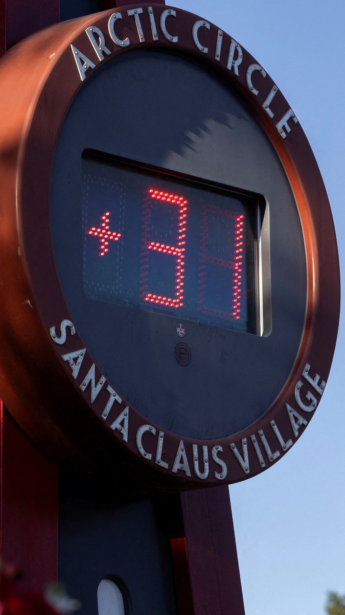 The "official" hometown of Santa Claus is experiencing a heat wave of over 30 C.