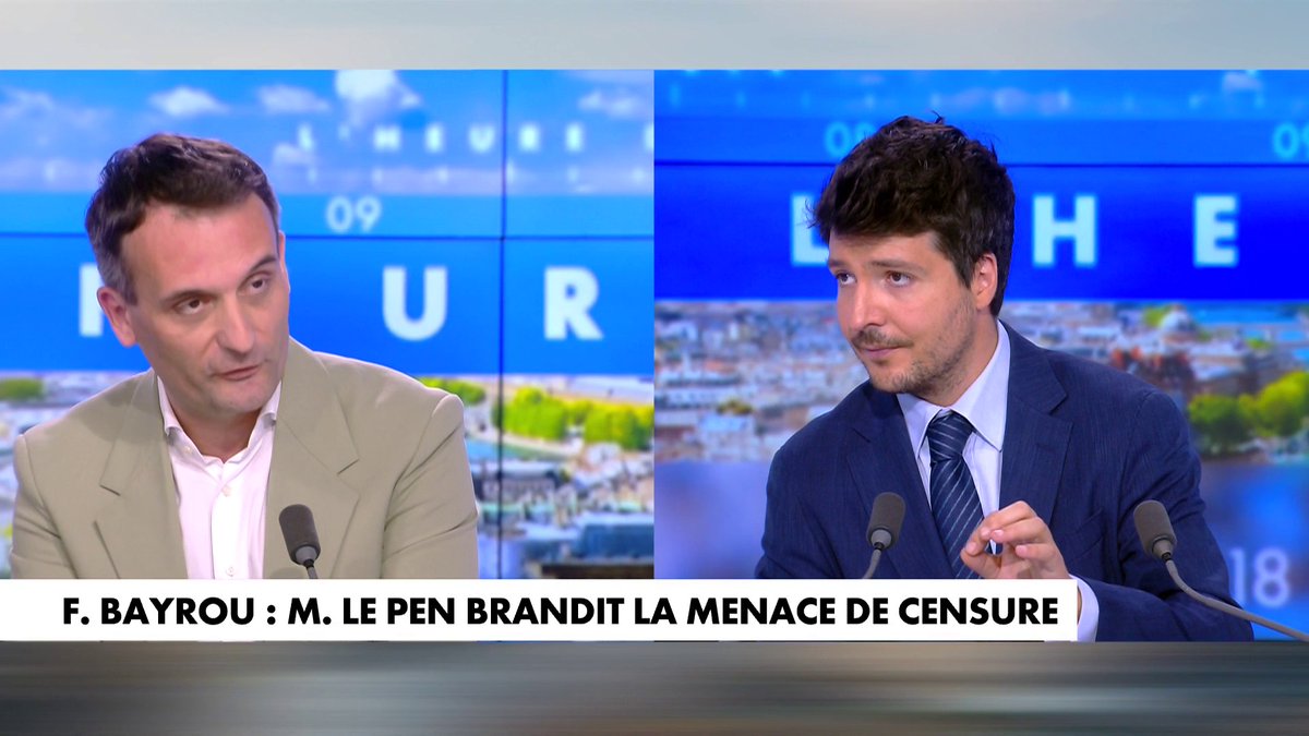 Florian Philippot, président Les Patriotes, sur la menace de censure brandie par Marine Le Pen après la divulgation des leviers destinés à boucler le budget 2026 par François Bayrou : «289 députés peuvent poser leur verre de Piña colada pour voter une censure» dans #HDProsEté