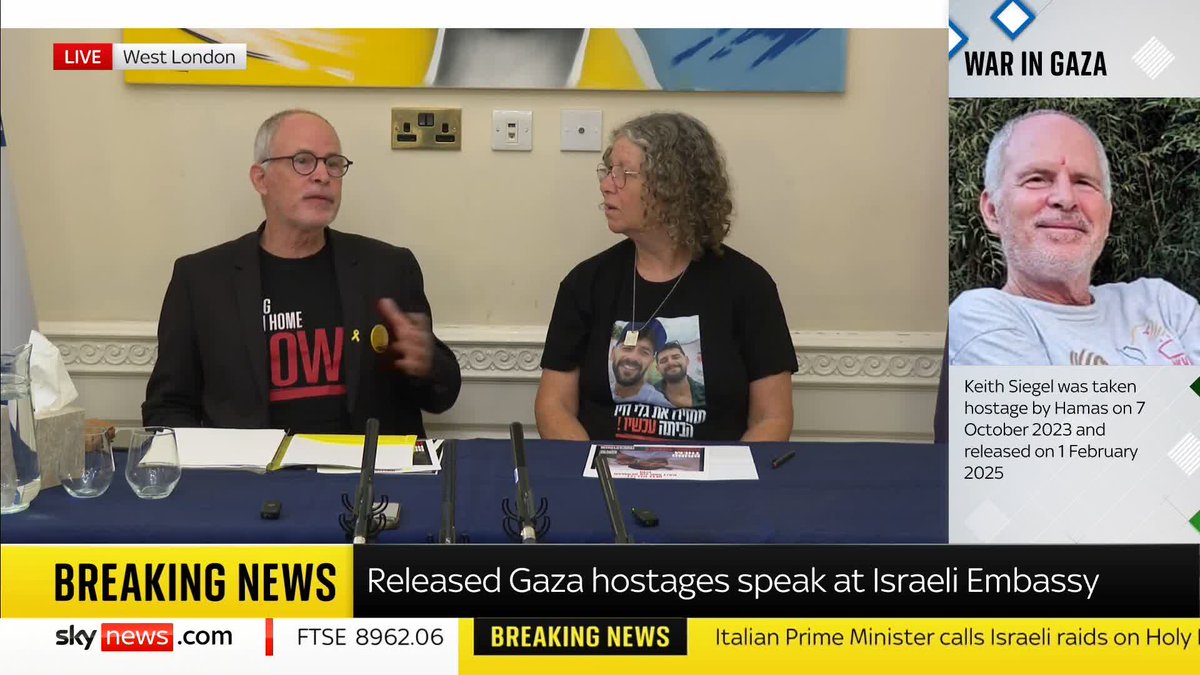 Released Israeli hostage Keith Siegel speaks about his experience of being under Hamas captivity. 📺 Sky 501, Virgin 602, Freeview 233 and YouTube