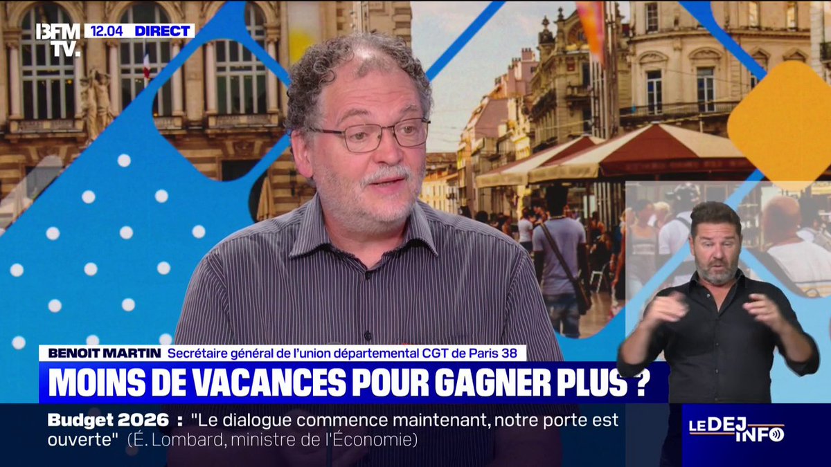Monétiser la cinquième semaine de congés payés: "Ça vient percuter un progrès social", réagit Benoit Martin (CGT)