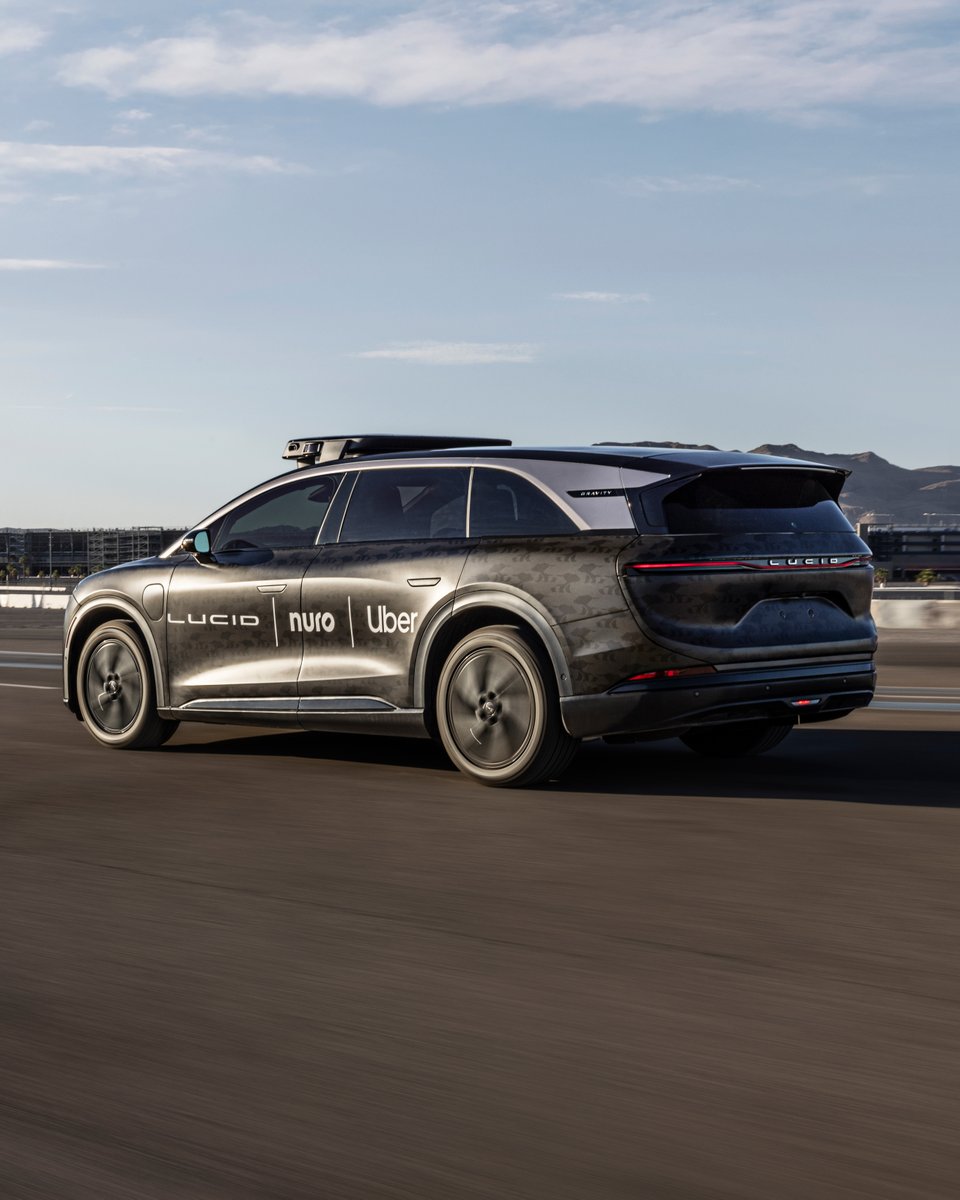 Lucid’s premium EVs. Nuro's proven L4 autonomy. Uber's global ride-hailing network.​ ​Together, we're launching a next-gen robotaxi fleet — 20K+ vehicles, starting in 2026.​ ​Read more about today’s announcement here: