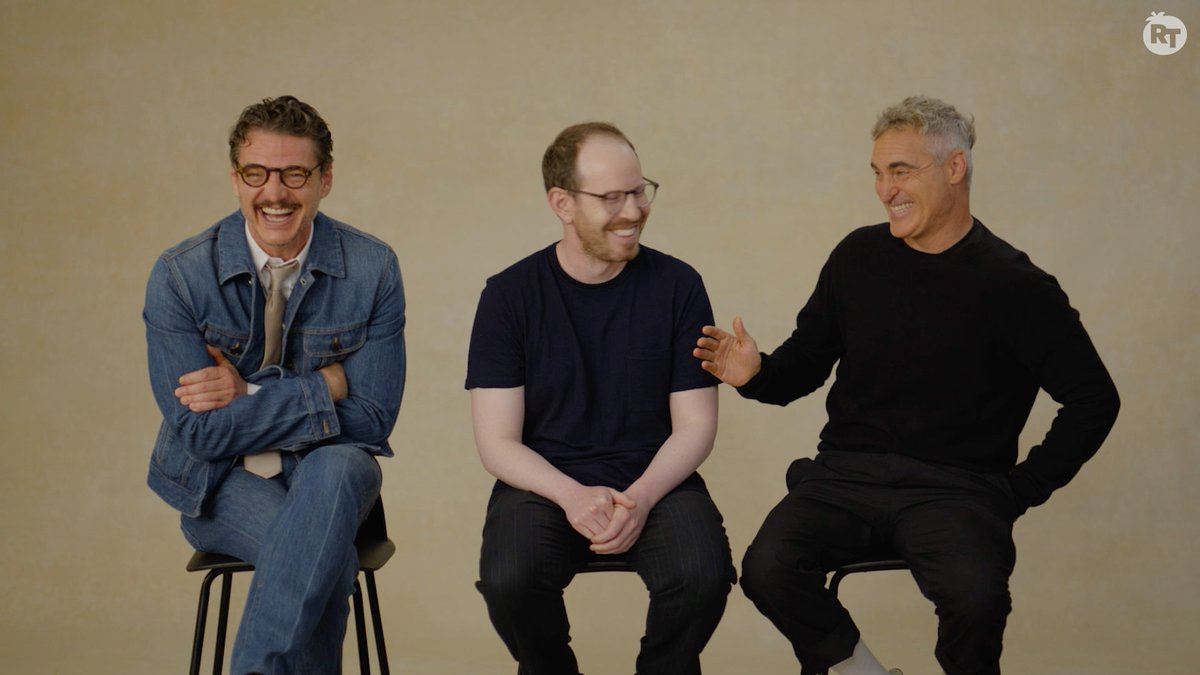 When you and your bestie can't be serious together. 😂 Joaquin Phoenix shares how Pedro Pascal laughed after seeing him in his #Eddington costume.