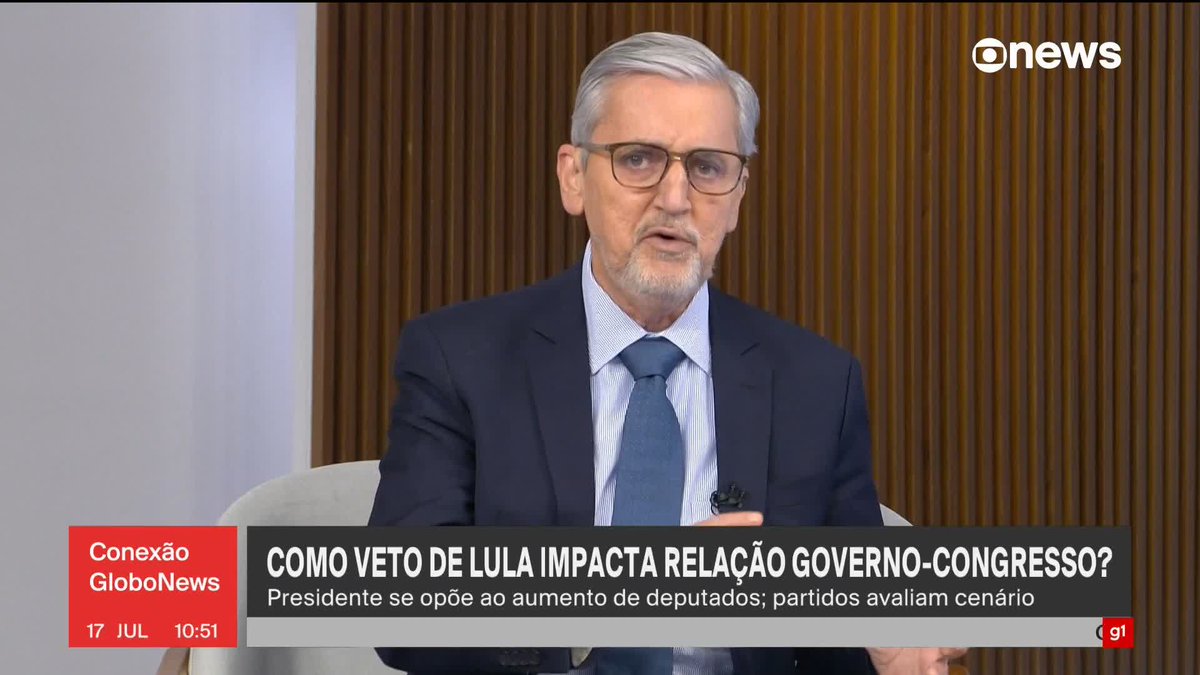 .Valdo Cruz: depois de o presidente Lula vetar o aumento no número de deputados, aliados de Hugo Motta (Republicanos-PB) disseram que “a vida do governo no Congresso vai ficar muito difícil a partir de agora”. #ConexãoGloboNews ➡ Assista à #GloboNews:
