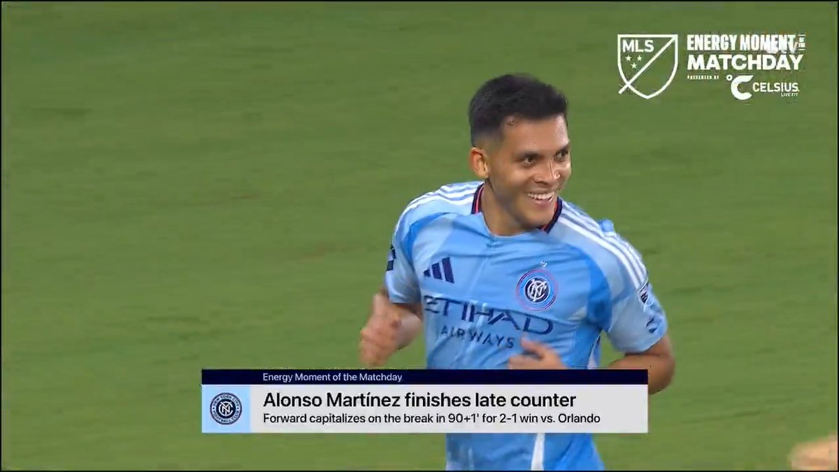 GAME-WINNING GOAL in the 91st minute for New York City FC ⚡️ Alonso Martínez is your Energy Moment of the Matchday 25 pres. by CELSIUS Energy Drink.