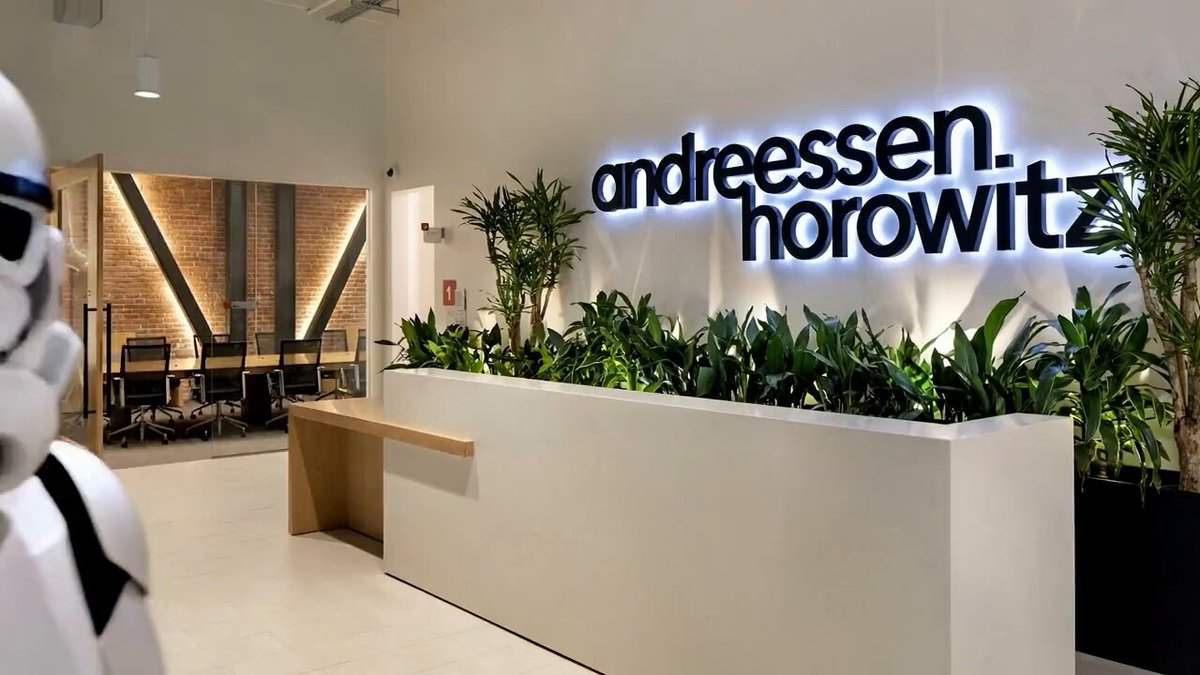 You can now make AI video that's "filmed" in a real location 🤯 Like this Stormtrooper's fundraising vlog that tours a16z's SF office - and looks just like the real thing! It's easy to put AI characters in your own office, home, or vacation spot. How to do it 👇