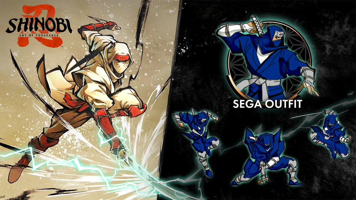 Slash your enemies in style. Claim the SEGA Blue Outfit for Joe in SHINOBI: Art of Vengeance, designed for the ultimate ninja. Sign up for SEGA Account, link your platform, and claim* your outfit when it goes live on August 26th. Sign up: