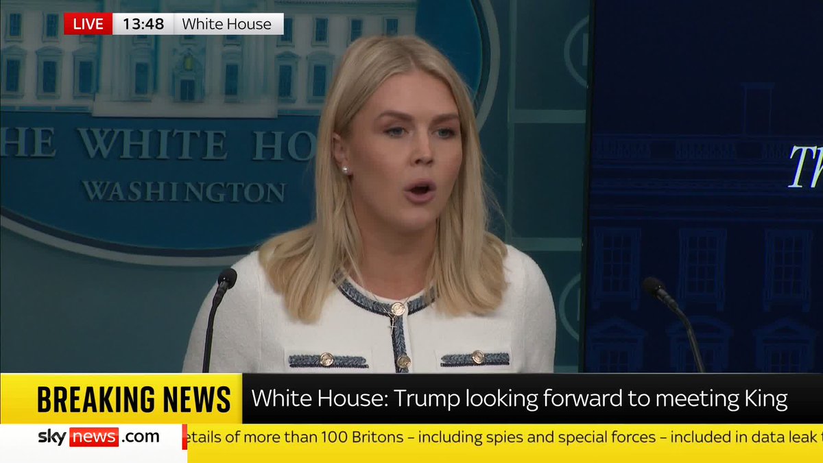 'The President remains in excellent health' Donald Trump's Press Secretary Karoline Leavitt responds to speculation about bruising on President Trump's hand and swelling on his legs 📺 Sky 501, Virgin 602, Freeview 233 and YouTube