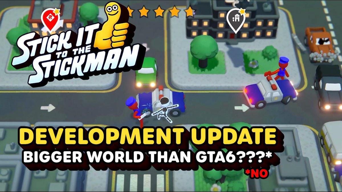 Does Stick It to The Stickman have a bigger open world than GTA6? @FreeLives is here to tell you no. Absolutely not. Why would you ask that? But the game is very close to release and they've made it so much bigger! 📈