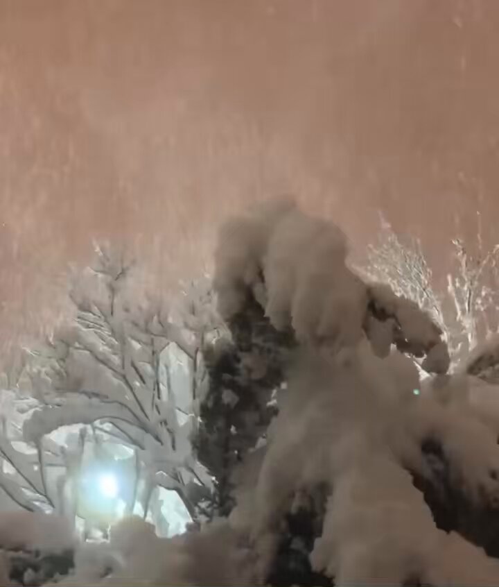 Turuncu gökyüzü, tipiye karışan bembeyaz kar taneleri ve bir fincan çay ☃️❄️ Sizi bilmem ben özledim 🤍