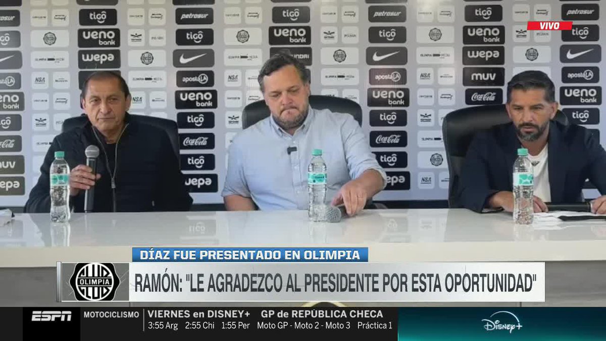 "ESTOY FELIZ DE PODER DIRIGIR A UN CLUB GRANDE COMO OLIMPIA" Ramón fue presentado como nuevo DT del Decano. 📺 #SportsCenter | #DisneyPlus