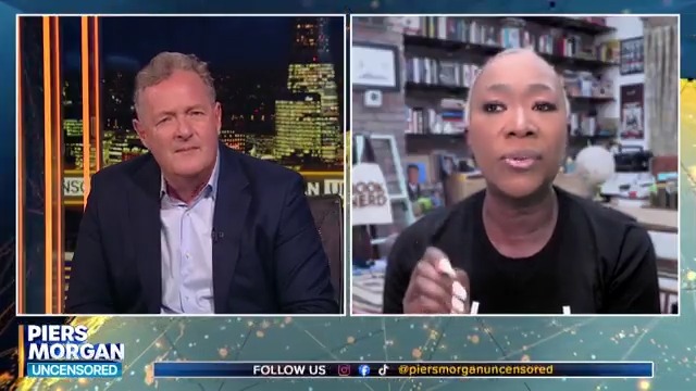 Piers Morgan: “I don’t think you were fired because of your skin color. Why play the race card?” Joy Reid: “You are trying to racialize conversations with me…” Piers Morgan: “You racialized more conversations than any host in history. Come on.” 😂