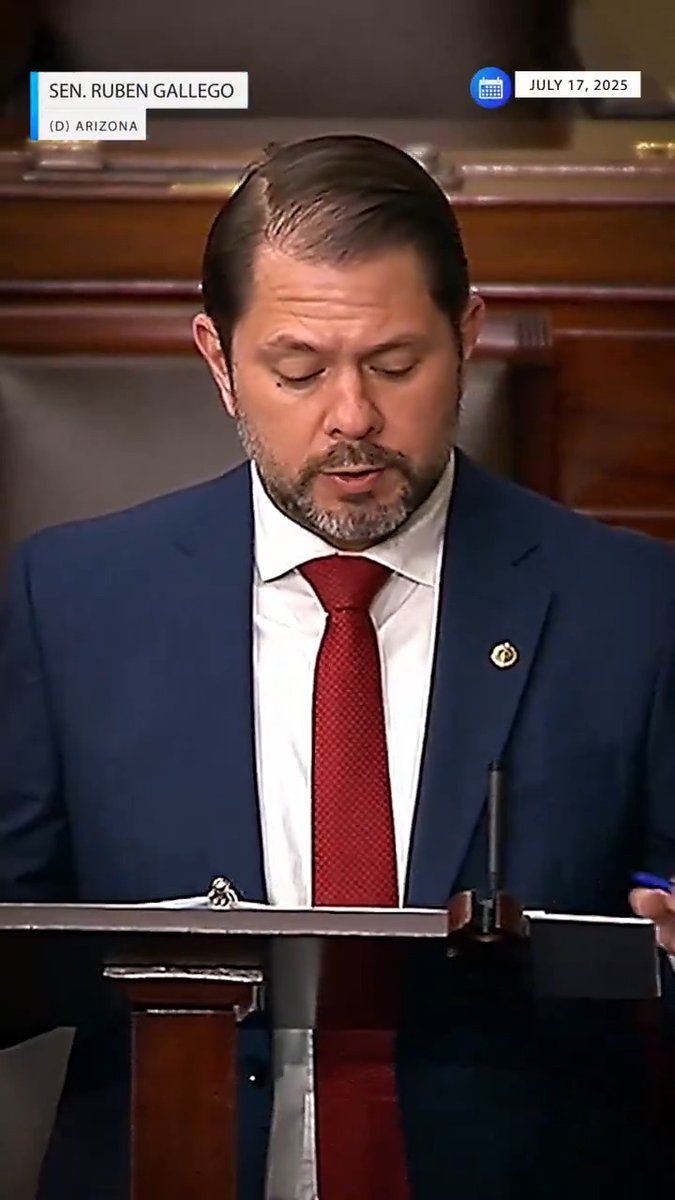 BREAKING: Senator Ruben Gallego just took to the Senate floor to try to pass his resolution requiring the Department of Justice to release the Epstein files. Senate Republicans blocked it. “Enough with the secrets. The American people deserve the truth.”