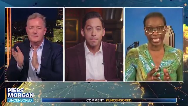 "I am one of the very few Democrat-adjacent leaders to say comparing President J Trump to Adolf Hitler is out of line." Nina Turner gets a round of applause and thumbs up from Piers Morgan and Michael Knowles. Watch more 👇 📺