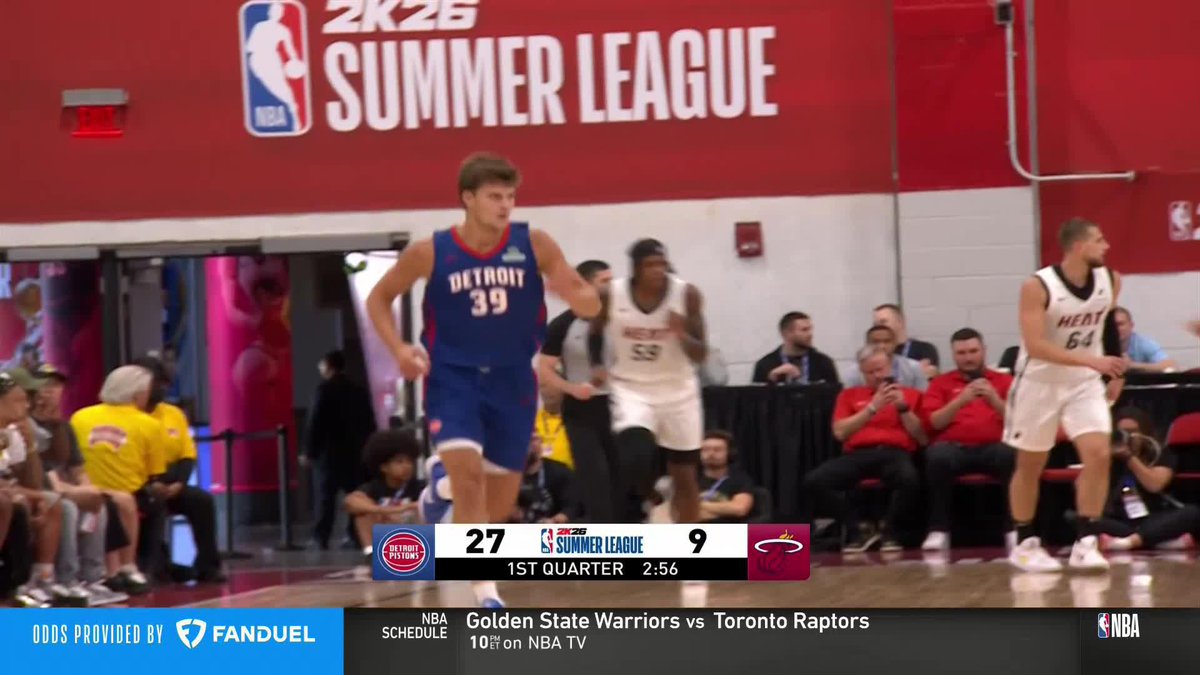 Miller Kopp knocks down his second triple and the Pistons are SCORCHING to start this one 🔥 Detroit is 5/6 from deep in the 1Q 🎯