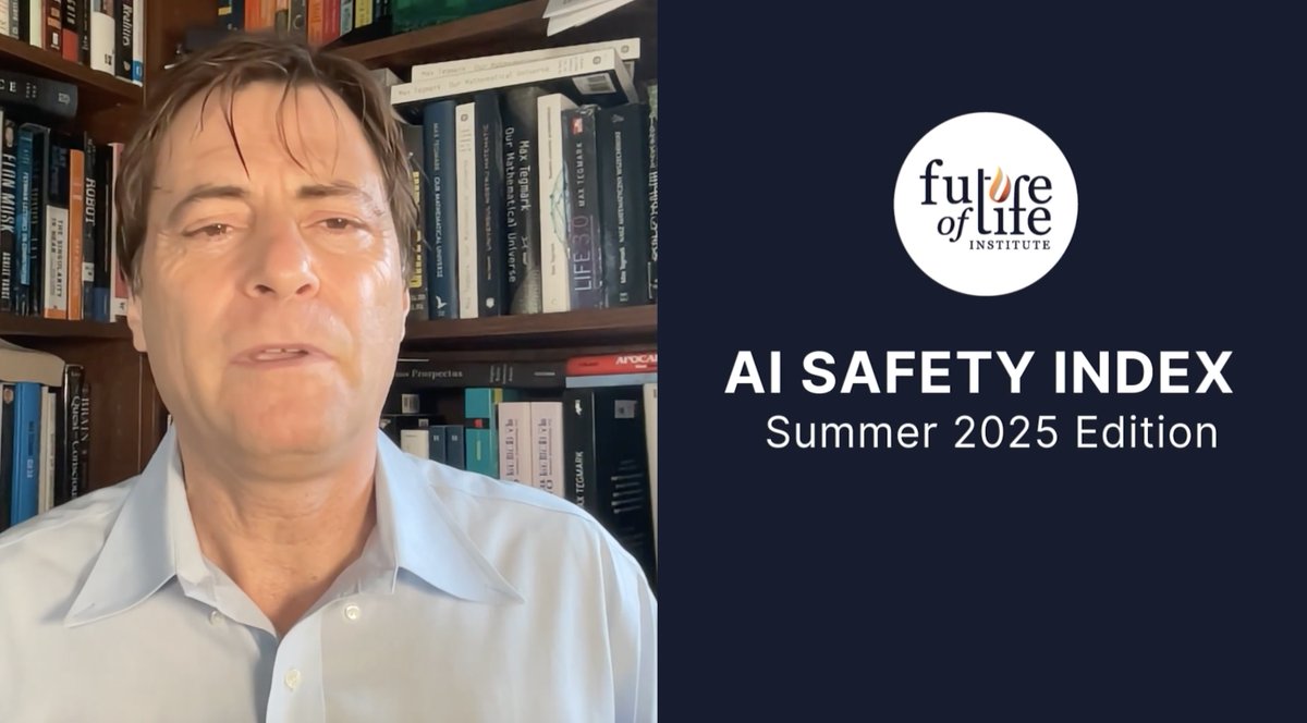 ‼️📝 Our new AI Safety Index is out! ➡️ Following our 2024 index, 6 independent AI experts rated leading AI companies - OpenAI, Anthropic, AI at Meta, Google DeepMind, @xAI, DeepSeek & Zhipu AI - across critical safety and security domains. So what were the results? 🧵👇