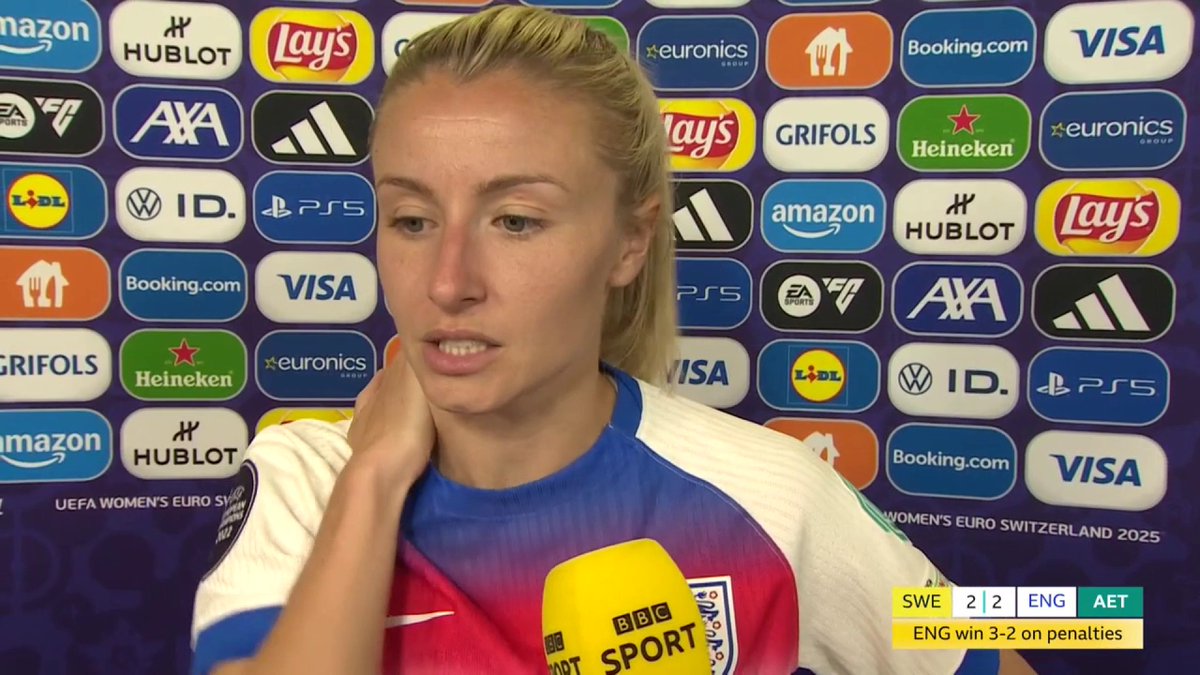 'I love that we don't ever give up!' 💪 Leah Williamson is so proud of her England team-mates 🫶 #BBCFootball #WEuro2025