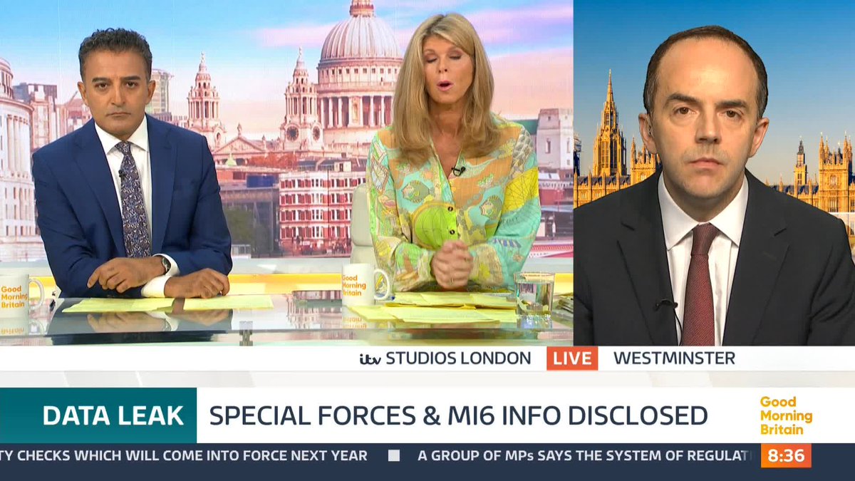 'Has anybody come to harm because of this link?' Kate Garraway asks Labour MP and Treasury Minister James Murray, as it's been revealed the identities of more than 100 British officials, special forces and MI6 agents were leaked in the Afghan data breach