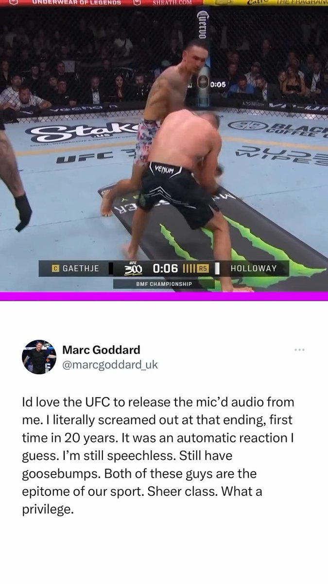 When Max Holloway's KO even had Marc Goddard in awe 👀 #UFC318 | Saturday | LIVE on TNT Sports & discovery+