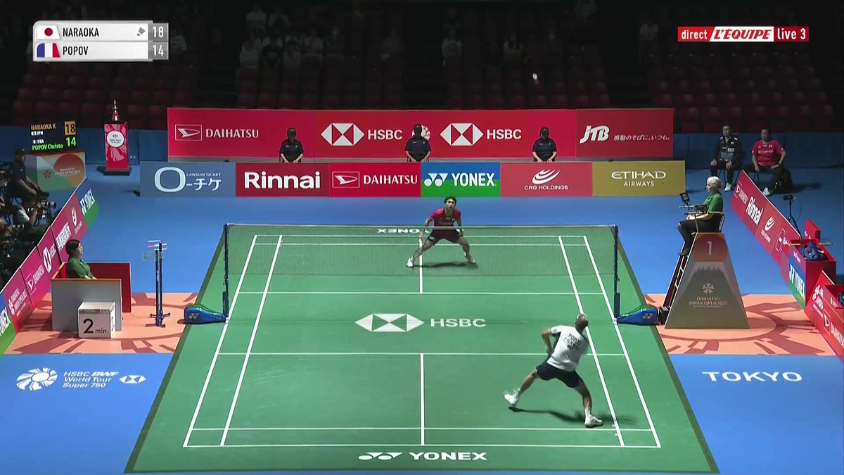 Superbe défense de Christo Popov face à Kodai Narakoka ! #lequipeBADMINTON