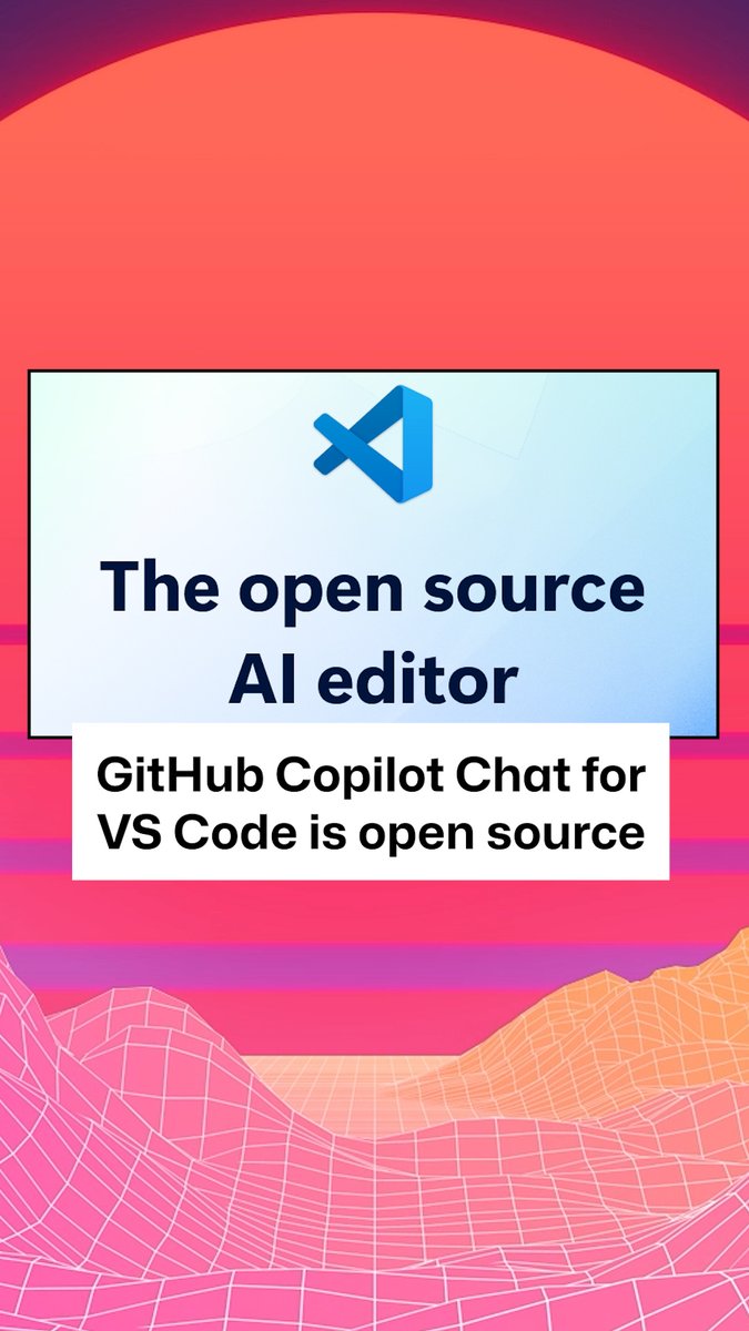 📢 It's the open source news heard 'round the world: The GitHub Copilot Chat extension for Visual Studio Code is now fully open source under the MIT license. 🎉 Check out the repo. ⬇️