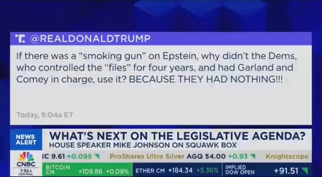 🚨Speaker Johnson says he spoke with President Trump this morning about the WSJ’s fake Epstein letter hoax: “The President and I talked about that ridiculous allegation this morning. He said it's patently absurd.” “He's never drawn such a picture. He's never thought of drawing such a picture. And he said, ‘did you see the language of this bogus supposed communication or card or something I supposedly sent to Epstein?’ He said, ‘I don't talk like that.’”