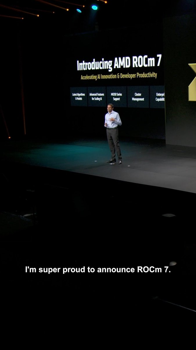 ROCm 7 is here! ✅MI350 Series support ✅Enhanced usability and performance ✅Advanced AI features (distributed inference, large-scale training) ✅Easier enterprise AI deployment