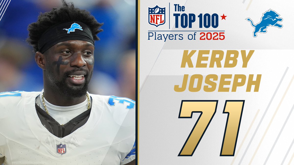 NFL Top 100 Players of 2025: Detroit Lions S Kerby Joseph slides in at No. 71! NFL Films