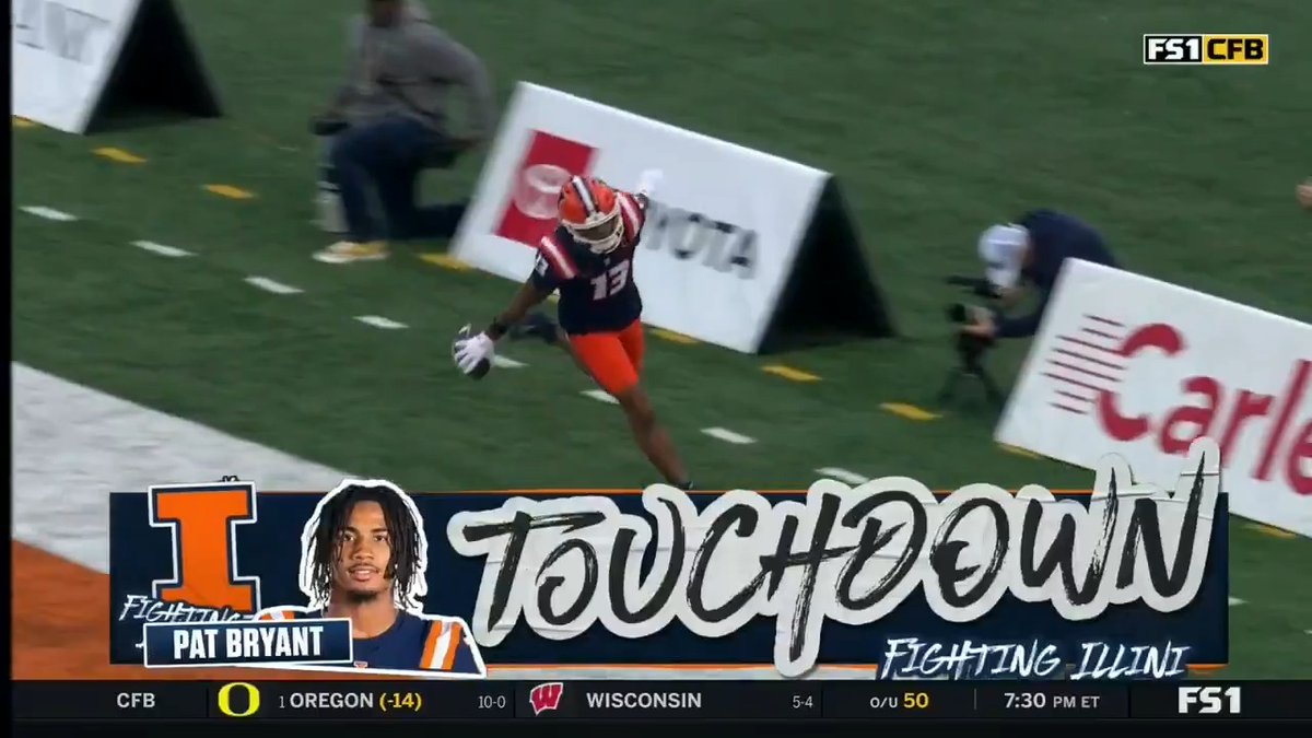 Thinking aloud: Pat Bryant was so underrated 🤩 Here's each of the Denver Broncos rookie WR's 1️⃣9️⃣ career Illinois Football TDs 👇 #FlashbackFriday x #B1GFootball