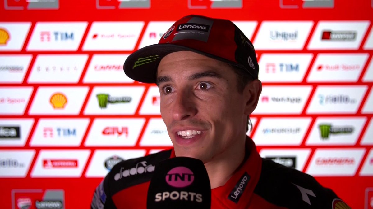 "I expect we'll be ridding in 52's" 💨 Marc Marquez plans to go incredibly fast tomorrow in the dry after topping both sessions today in the wet 💪 #MotoGP | #CzechGP Live on TNT Sports and Discovery+