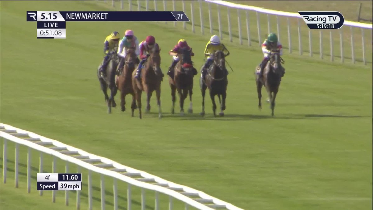 Two from two! True Test (Time Test) lunges late to get the better of some beautifully-bred Kingman fillies and looks a decent one for William Knight Racing. The trainer has an eye on the Sweet Solera next 👀 Newmarket Racecourse