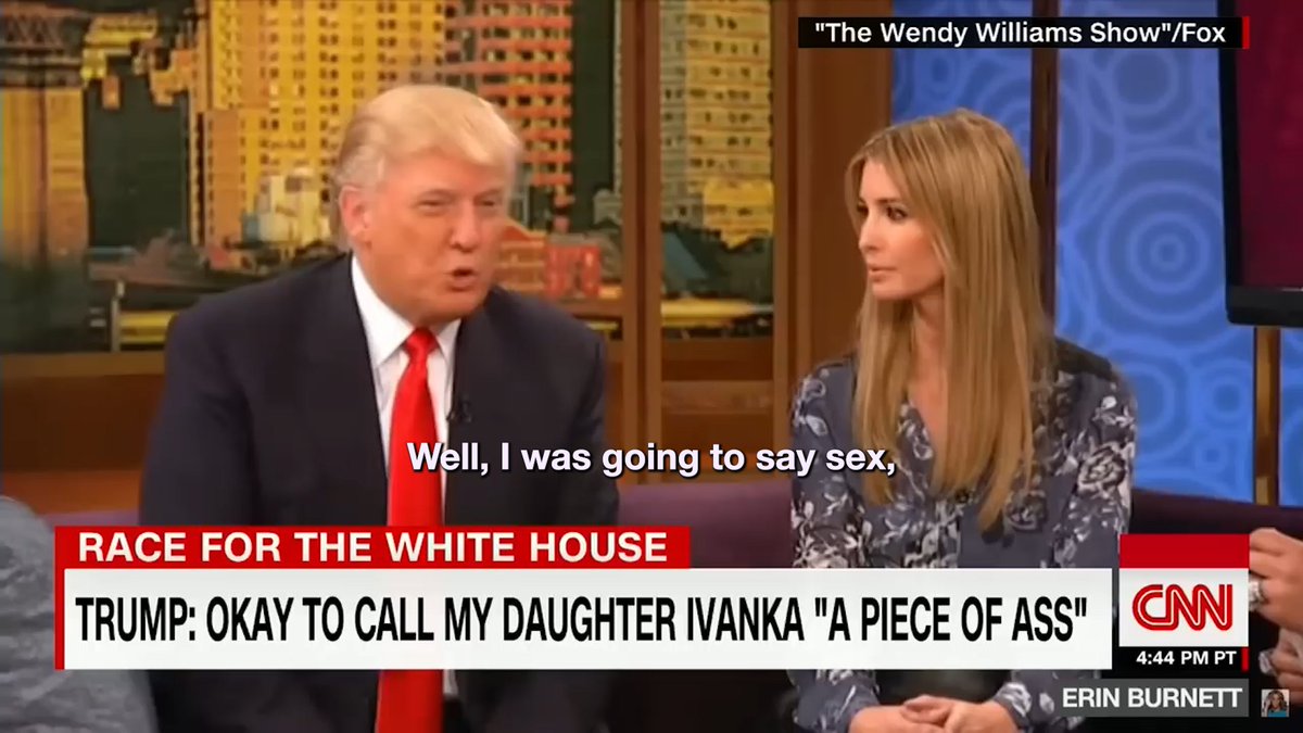 Still thinking about when Trump said he had “sex” in common with his daughter.