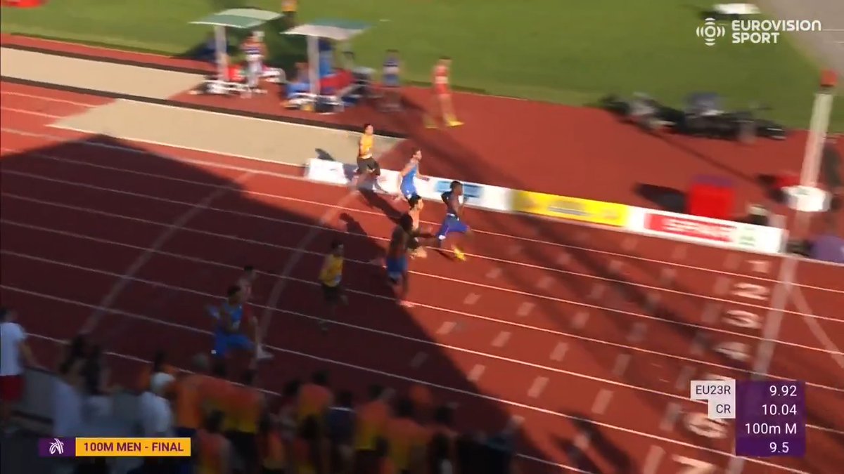 💥 CHAMPION D'EUROPE ! 🥇 Jeff Erius monte sur la plus haute marche du podium du 100 m lors des Championnats d'Europe U23, avec une victoire en 10''28 face au vent (-2.0) ! 💻 Suivez #Bergen2025 en DIRECT sur
