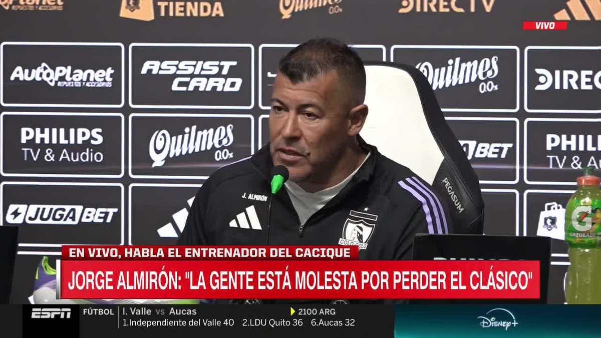 "EL ROBO DE LOS PENALES (ANTE LA U) NO SE EVALÚAN, SE EVALÚA LA DERROTA" Jorge Almirón habló de las últimas tres caídas en el Torneo, aunque destacó la actitud ante Universidad de Chile y espera repuntar en la tabla: "El año pasado la segunda ronda fue brillante y confío en eso"