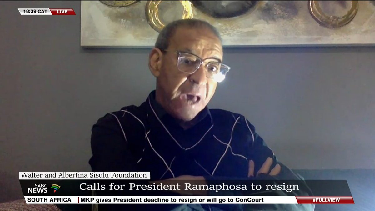 [WATCH] Walter and Albertina Sisulu Foundation chairperson, Dr Alan Boesak, says the foundation calls for President Cyril Ramaphosa to step down. It accuses him of failure to confront corruption and take action against ministers who fail to adhere to Constitutional demands.