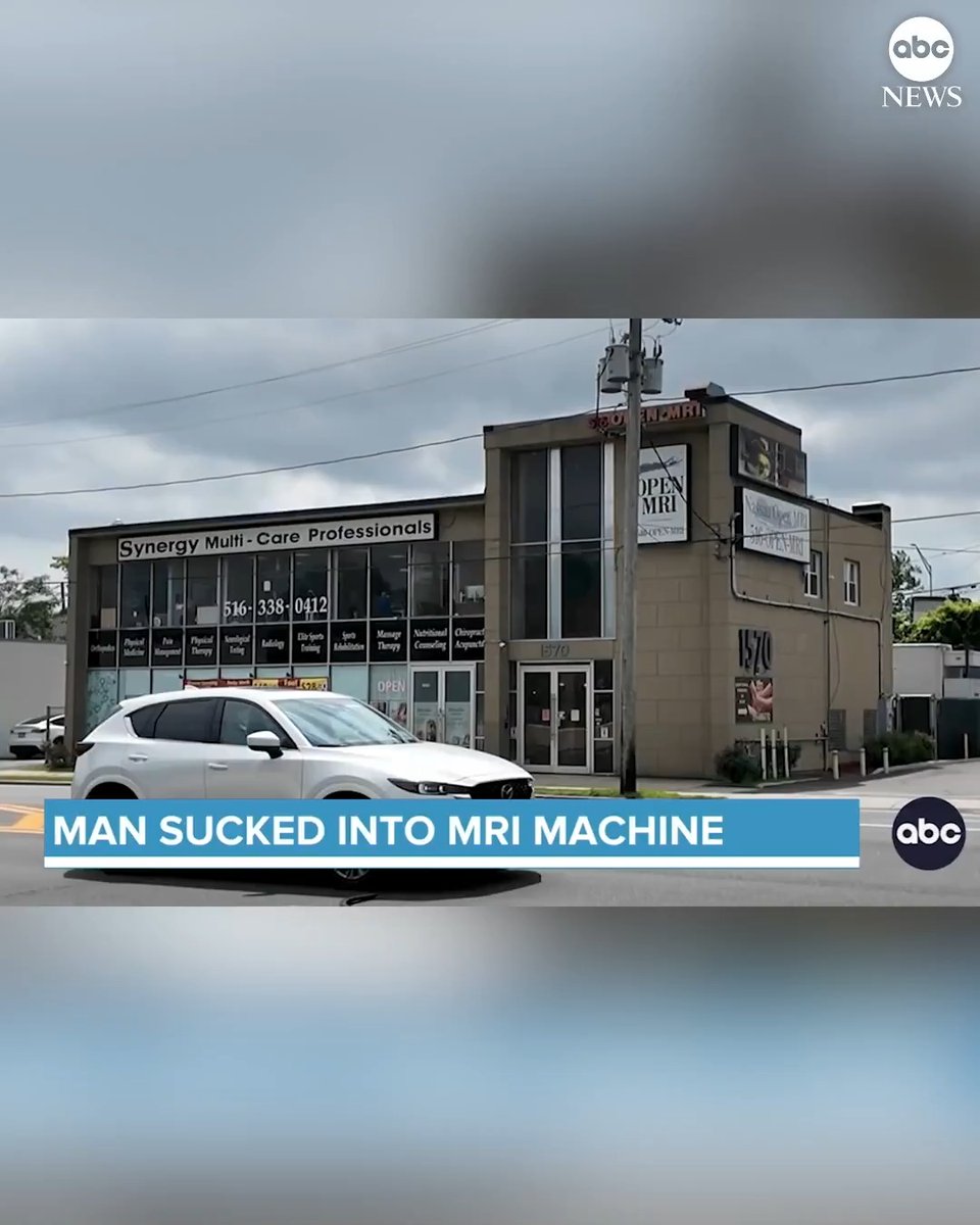 A man is in critical condition after being magnetically pulled into an MRI machine on Wednesday, according to police in Nassau County, Long Island.