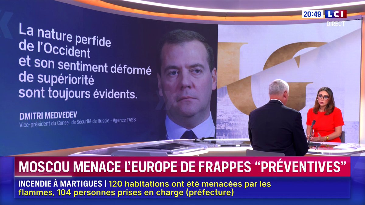 🗣️ Moscou menace l'Europe de frappes "préventives" : "la famille Lavrov est à Londres, il faut quand même qu'ils choisissent leurs cibles, à moins de carboniser leurs propres familles" observe le général Michel Yakovleff ▶️ ✦ Margot Haddad ✦