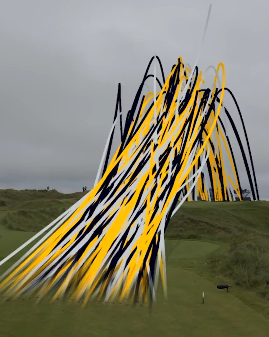 Every tee shot at the 16th hole during round two of The Open. 😮‍💨 (📹: Toptracer)