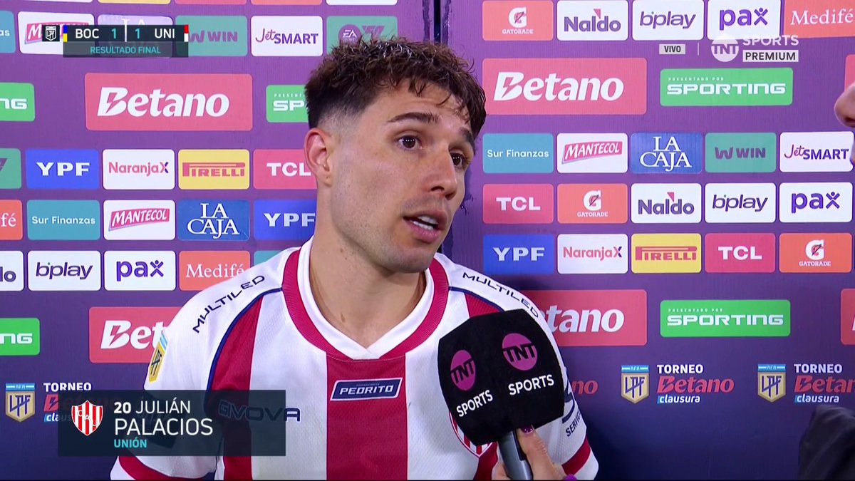 "HAY QUE CORREGIR PORQUE CON UNA FALLA TE CONVIERTEN. NOS VAMOS CON UN POQUITO DE SABOR AMARGO" Julián Palacios se lamentó por el empate de Unión ante Boca #LPFxTNTSports