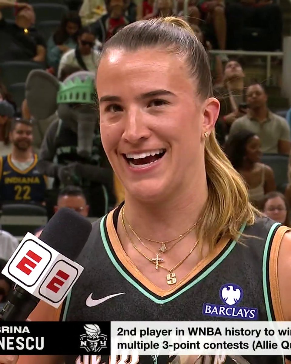 "I feel like I had to come back and redeem myself." 😅 Sabrina Ionescu after winning the WNBA Starry 3-point contest 🙌